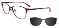 EasyClip EC710 with Magnetic Clip On Lens Purple & Multicolor Stripes (030) Eyeglasses - Color Image