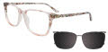 EasyClip EC711 With Magnetic Clip-On Lens Beige & Multicolor (010) Eyeglasses - Color Image