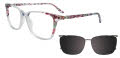 EasyClip EC711 With Magnetic Clip-On Lens Light Pink & Multicolor (030) Eyeglasses - Color Image