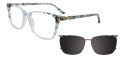 EasyClip EC711 With Magnetic Clip-On Lens Teal & Multicolor (060) Eyeglasses - Color Image