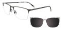 EasyClip EC712 With Magnetic Clip-On Lens Satin Steel (020) Eyeglasses - Color Image