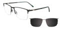 EasyClip EC712 With Magnetic Clip-On Lens Satin Green (060) Eyeglasses - Color Image