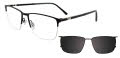 EasyClip EC712 With Magnetic Clip-On Lens Matte Black (090) Eyeglasses - Color Image