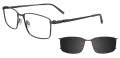 EasyClip EC713 With Magnetic Clip-On Lens Satin Steel (020) Eyeglasses - Color Image
