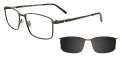 EasyClip EC713 With Magnetic Clip-On Lens Satin Khaki (060) Eyeglasses - Color Image