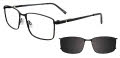 EasyClip EC713 With Magnetic Clip-On Lens Satin Black (090) Eyeglasses - Color Image