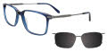 EasyClip EC714 With Magnetic Clip-On Lens Blue Transparent (050) Eyeglasses - Color Image