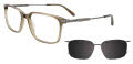 EasyClip EC714 With Magnetic Clip-On Lens Khaki Transparent (060) Eyeglasses - Color Image