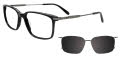 EasyClip EC714 With Magnetic Clip-On Lens Shiny Black (090) Eyeglasses - Color Image