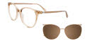 EasyClip EC718 with Magnetic Clip On Lens Beige Transparent / Pink Gold (010) Eyeglasses - Color Image