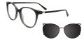 EasyClip EC718 with Magnetic Clip On Lens Black (090) Eyeglasses - Color Image