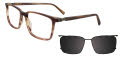 EasyClip EC721 with Magnetic Clip On Lens Camo Brown Soft Touch (010) Eyeglasses - Color Image