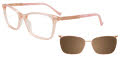 EasyClip EC723 With Magnetic Clip-On Lens Peach Transparent (030) Eyeglasses - Color Image
