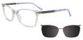 EasyClip EC723 With Magnetic Clip-On Lens Grey Transparent (080) Eyeglasses - Color Image