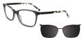 EasyClip EC723 With Magnetic Clip-On Lens Black Transparent (090) Eyeglasses - Color Image