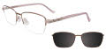 EasyClip EC724 with Magnetic Clip On Lens Brown & Pink (010) Eyeglasses - Color Image