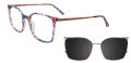 EasyClip EC726 with Magnetic Clip On Lens Blue & Marsala /  Copper (050) Eyeglasses - Color Image