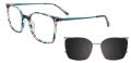 EasyClip EC726 with Magnetic Clip On Lens Green & Purple / Teal (060) Eyeglasses - Color Image