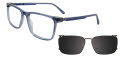 EasyClip EC727 with Magnetic Clip On Lens Transparent Blue & Indigo (050) Eyeglasses - Color Image