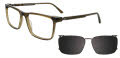 EasyClip EC727 with Magnetic Clip On Lens Transparent Khaki & Black (060) Eyeglasses - Color Image