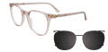 EasyClip EC729 with Magnetic Clip On Lens Beige Transparent (010) Eyeglasses - Color Image