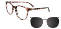 EasyClip EC729 with Magnetic Clip On Lens Red Marbled (030) Eyeglasses - Color Image