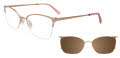 EasyClip EC730 with Magnetic Clip On Lens Pink Gold & Pink (030) Eyeglasses - Color Image
