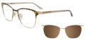 EasyClip EC732 with Magnetic Clip On Lens Animal Patter & Soft Gold / Beige (010) Eyeglasses - Color Image