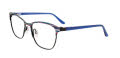 EasyClip EC732 with Magnetic Clip On Lens Blue & Multicolor Stripes / Blue (050) Eyeglasses - Color Image