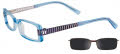 EasyClip EC185 With Magnetic Clip-On Lens Clear Blue with Grey Lens Clip (50)- POLARIZED Eyeglasses - Color Image