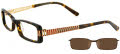 EasyClip EC185 With Magnetic Clip-On Lens Tortoise with Brown Lens Clip (10)- POLARIZED Eyeglasses - Color Image