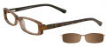 EasyClip EC190 With Magnetic Clip-On Lens Clear Brown with Brown Lens Clip (10)- POLARIZED Eyeglasses - Color Image