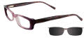 EasyClip EC195 With Magnetic Clip-On Lens Clear Plum with Grey Lens Clip (80) - POLARIZED Eyeglasses - Color Image