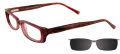 EasyClip EC195 With Magnetic Clip-On Lens Clear Red with Grey Lens Clip (30) - POLARIZED Eyeglasses - Color Image