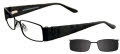 EasyClip EC215 With Magnetic Clip-On Lens Satin Black with Grey Lens Clip (90)- POLARIZED Eyeglasses - Color Image