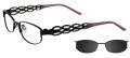 EasyClip EC227 With Magnetic Clip-On Lens Satin Black with Grey Lens Clip (90)- POLARIZED Eyeglasses - Color Image