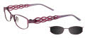 EasyClip EC227 With Magnetic Clip-On Lens Satin Plum with Grey Lens Clip (80)- POLARIZED Eyeglasses - Color Image