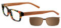 EasyClip EC235 With Magnetic Clip-On Lens Tortoise Green with Brown Lens Clip (10)- POLARIZED Eyeglasses - Color Image