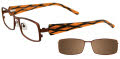 EasyClip EC236 With Magnetic Clip-On Lens Satin Brown with Brown Lens Clip (10)- POLARIZED Eyeglasses - Color Image