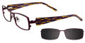 EasyClip EC236 With Magnetic Clip-On Lens Satin Purple with Grey Lens Clip (80)- POLARIZED Eyeglasses - Color Image