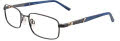 Easytwist ET954 No Clip-On Lens Satin Steel / Blue and Marbled Blue (50) Eyeglasses - Color Image