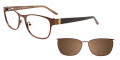 EasyClip EC314 With Magnetic Clip-On Lens Satin Brown with Polarized Clip on Lens (010) Eyeglasses - Color Image