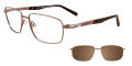EasyClip EC411 With Magnetic Clip-On Lens Satin Brown with Brown Clip on the Lenses (10) - POLARIZED Eyeglasses - Color Image