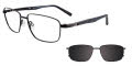 EasyClip EC411 With Magnetic Clip-On Lens Satin Black with Black Clip on the Lenses (90) - POLARIZED Eyeglasses - Color Image