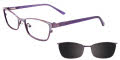 EasyClip EC415 With Magnetic Clip-On Lens Satin Purple with Purple Clip on Lenses (80) - POLARIZED  Eyeglasses - Color Image