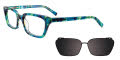 EasyClip EC424 With Magnetic Clip-On Lens Green Marbled with Clip on the Lens (60) - POLARIZED Eyeglasses - Color Image