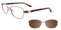 EasyClip EC437 With Magnetic Clip-On Lens Shiny Brown & Gold with Clip on the Lens (10) - POLARIZED Eyeglasses - Color Image