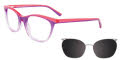 EasyClip EC447 With Magnetic Clip-On Lens Crystal Purple & Pearl Pink with Silver Polarized Clip on Lens (80)  Eyeglasses - Color Image