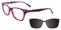 EasyClip EC453 With Magnetic Clip-On Lens Pink & Purple with Silver Polarized Clip on Lens (30)  Eyeglasses - Color Image