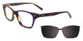 EasyClip EC453 With Magnetic Clip-On Lens Violet & Amber, Blue with Gunmetal Polarized Clip on Lens (80) Eyeglasses - Color Image